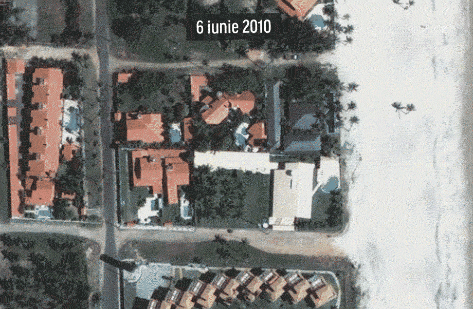Vila din Cumbuco și terenul de tenis. Imagini: GoogleEarth - © DigitalGlobe